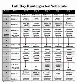 Kindergarten Schedule Images