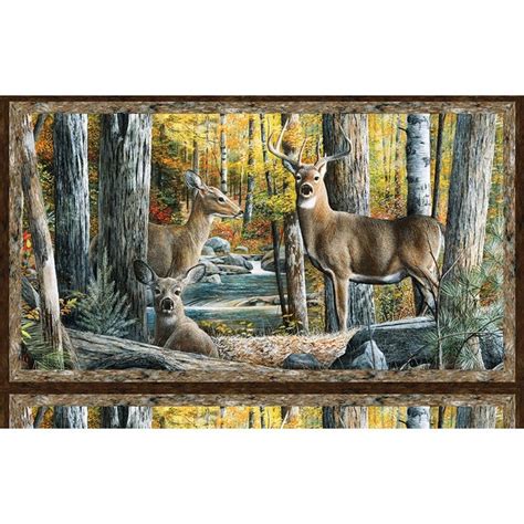 Hidden Valley Deer Fabric Panel Designed By Kevin Daniel For Etsy