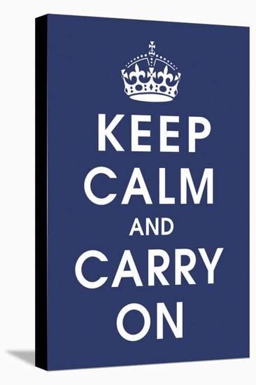 Keep Calm Navy Stretched Canvas Print