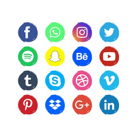 Popular colección de logos de redes sociales Descargar Vectores Gratis Illustrator Graficos