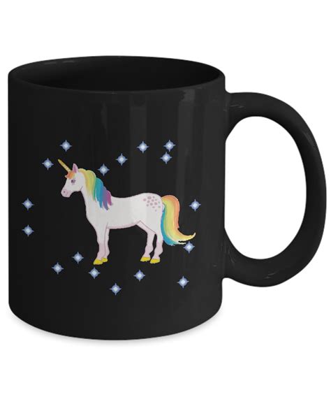 Rainbow Unicorn Mug Black Coffee Cup Unicorn Coffee Unicorn Coffee
