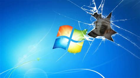 Windows 7 Wallpaper Animated Tiger On Broken Screen