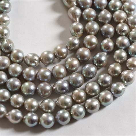 Akoya Loose Pearl Beads Cobalt Gray 16141cm Etsy
