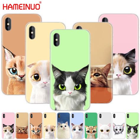 Hameinuo Cute Cat Landscape Animal Cell Phone Cover Case For Iphone X 8