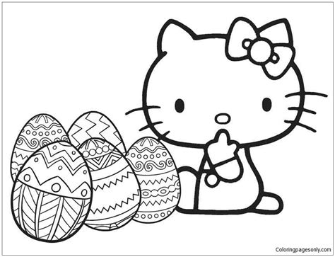 Hello Kitty Easter Egg Coloring Pages Coloring Pages