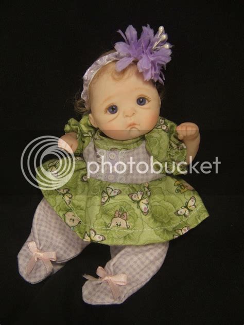 Mini Collectable Ooak Polymer Clay Baby Sculpt Doll W Scale By