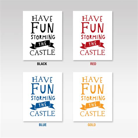 waving goodbye to the heroes have fun stormin' da castle. Princess Bride Quotation, Typography Print, Funny Quote, Movie Poster, Quotation - Have Fun ...