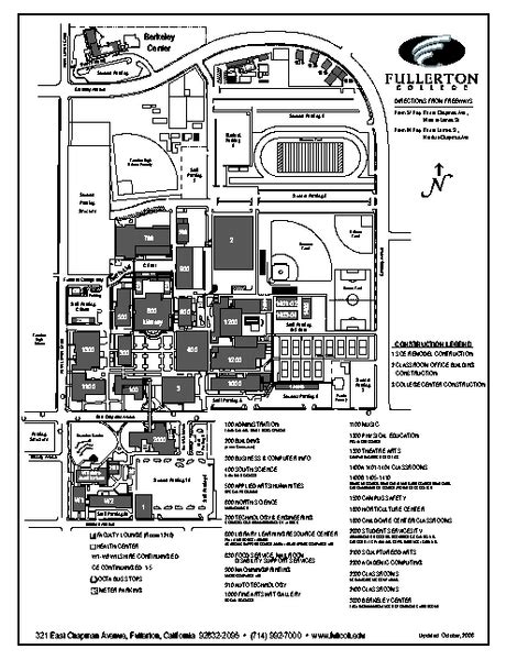 Fullerton College Campus Map 321 E Chapman Ave Fullerton Ca 92832