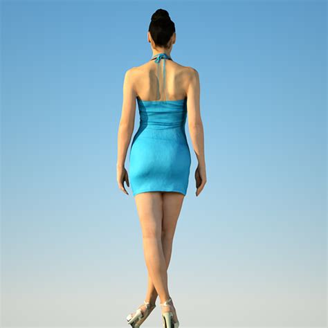 D Model Sexy In Blue Vr Ar Low Poly Cgtrader