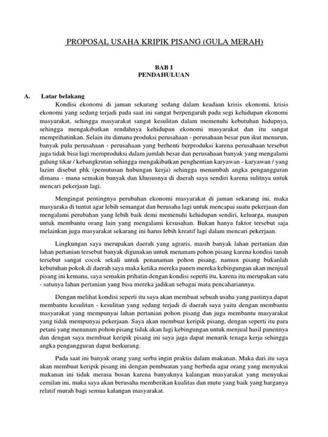 Contoh latar belakang untuk proposal produk kerudung. Contoh Proposal Kewirausahaan Kripik Pisang - Latar ...