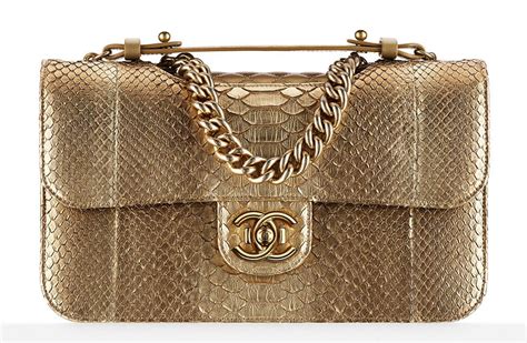 Chanel Python Flap Bag Gold Fall Handbags Chanel Handbags Chanel Bags
