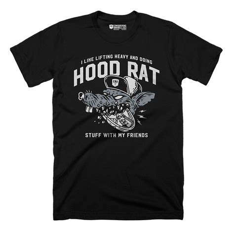 hood rat tee conquering barbell