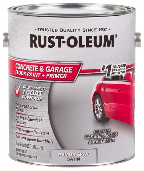 Rust Oleum 225359 Epoxyshield Concrete Floor Paint Armor Gray Gallon At