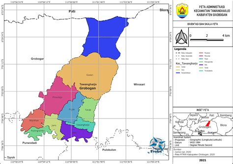 Peta Administrasi Kecamatan Tawangharjo Kabupaten Grobogan ~ Neededthing