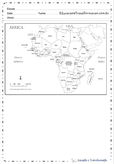 mapa da áfrica para colorir e imprimir educação e transformação