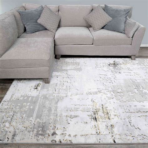 Modern Gold Abstract Distressed Living Room Rugs Living Room Rugs