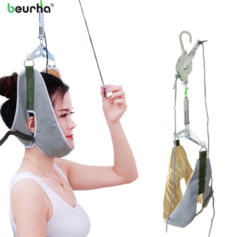 Beurha Neck Massager Cervical Traction Device Kit Neck Back Stretcher Adiustment Chiropractic