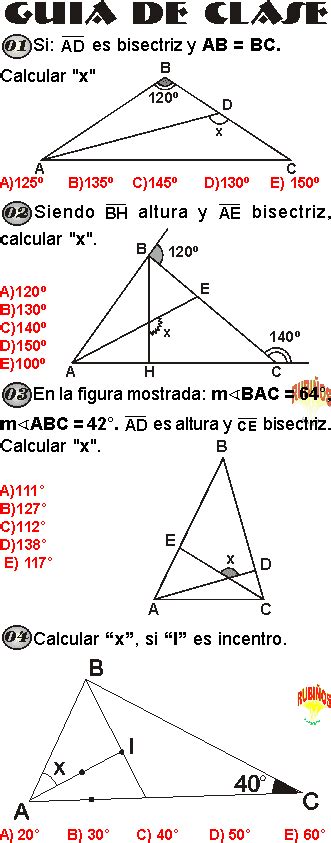 Geometria Elemental Eca Ejercicios De Bisectriz De Un Triangulo Images