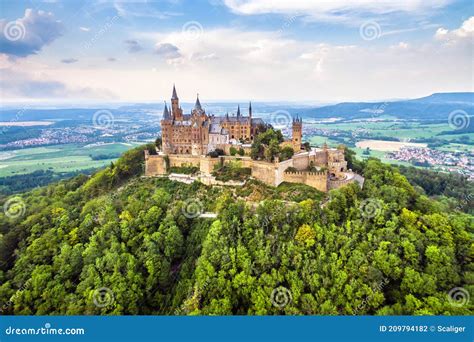 Hohenzollern Castle On Mountain Top In Stuttgart Vicinity Germany