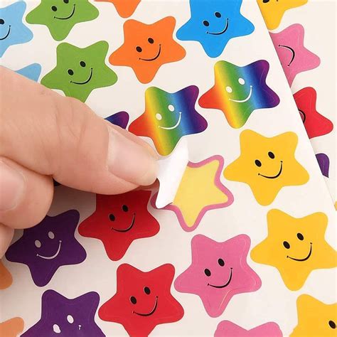 Rewards Happy Face Star Stickers Motivational Incentive Stickers For