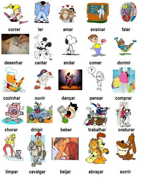 Pin De K En World Verbos Para Niños Verbos Portugues Aprender