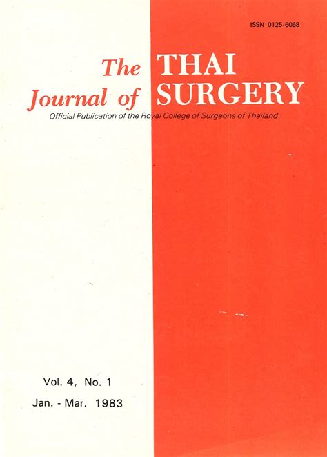 vol 4 no 1 1983 january march the thai journal of surgery