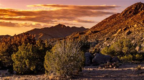 Beautiful Landscape Of Sandia Mountains Captured At Sunset In