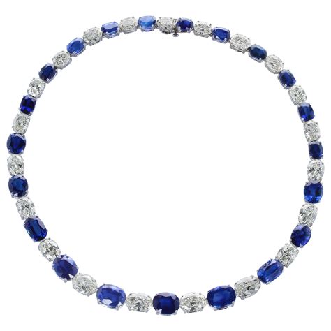 Oscar Heyman Original Sapphire Diamond Platinum Necklace For Sale At