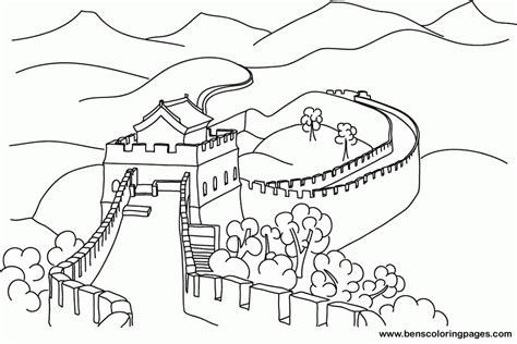 Great Wall Of China Colouring Pages Coloring Nation