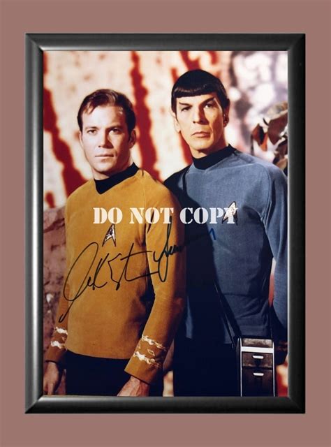Leonard Nimoy Spock William Shatner Kirk Star Trek Signed Autographed Photo Poster A X TV