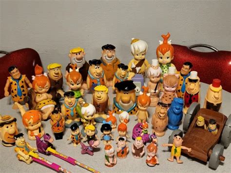 Vintage Toy Lot Fred Flintstones Figures Pebbles Bamm Bamm Hanna