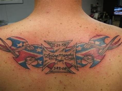 The waving rebel flag tattoo makes it look real and signifies that the southern pride and dignity is immortal. Normal rebel flag maltese cross tattoo on upper back ...