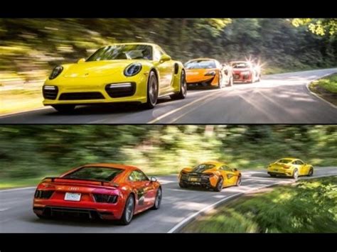2017 Audi R8 V10 Plus vs. 2017 Porsche 911 Turbo S vs. 2016 McLaren 570S - YouTube
