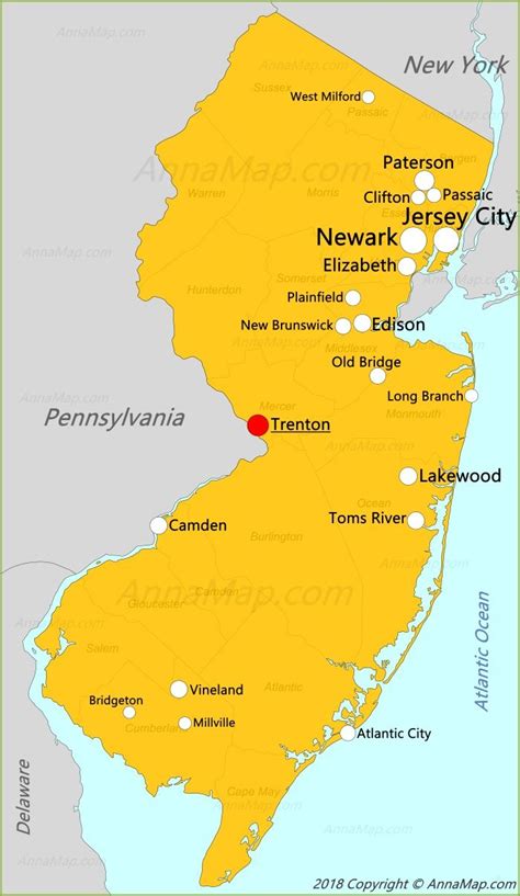 New Jersey Map United States Map Of New Jersey In Jersey