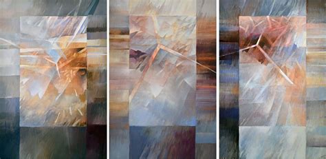 Why Why Why Triptych Painting Large Wall Contemporary Abstract