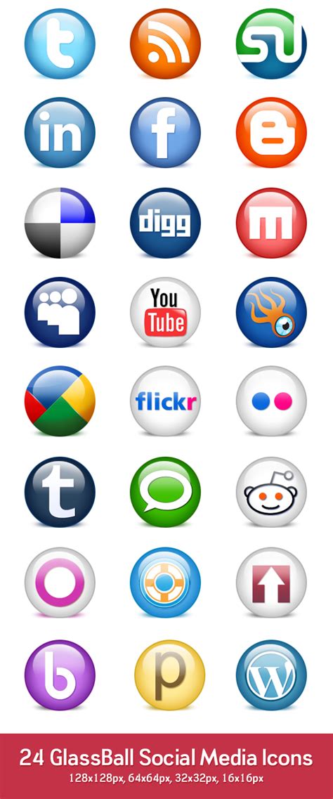 24 Glossy Social Media Icons Psd And Png Graphicsfuel