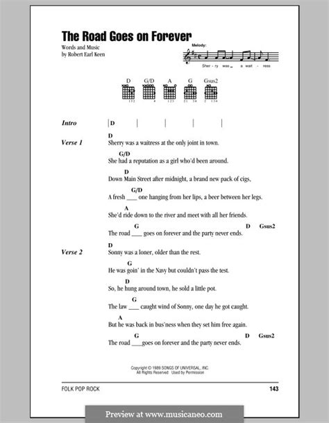 Billboard top country albums chart. The Road Goes on Forever by R.E. Keen - sheet music on ...