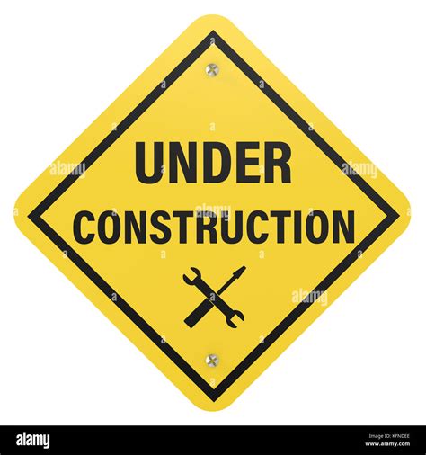 3d Rendering Under Construction Sign Isolated On White Stock Photo Alamy