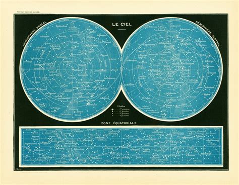 1897 Vintage Sky Map Constellation Southern Hemisphere Etsy