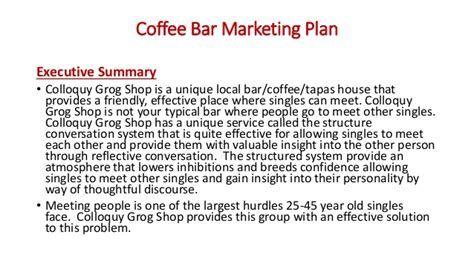 Why write a coffee shop business plan? Coffee bar marketing plan