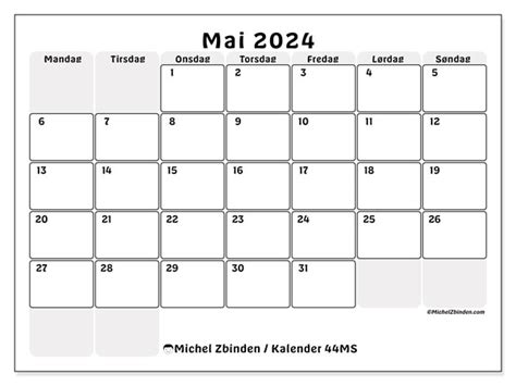 Kalender For Mai 2024 For Utskrift “norge” Michel Zbinden No