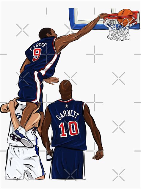 Best Dunk Ever Vince Carter Team Usa Illustration Sticker By