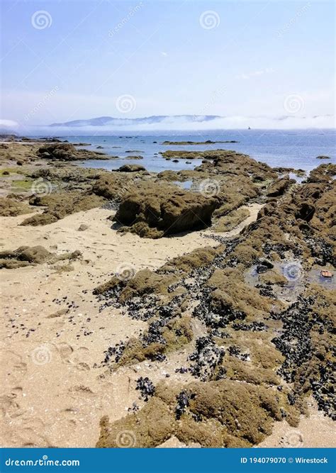 Mesmerizing Shot Of Beautiful Rocky Seashore In Galicia Spain Stock