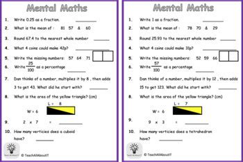 15 this is the key ___ your room. Year 5 / Grade 4 Mental Maths Quiz by Teach All About It ...