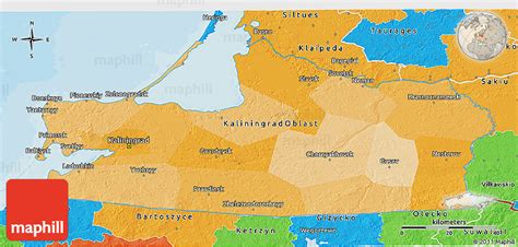 Political 3d Map Of Kaliningrad