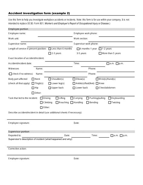 Accident Investigation Form Fill Out Sign Online And Download Pdf