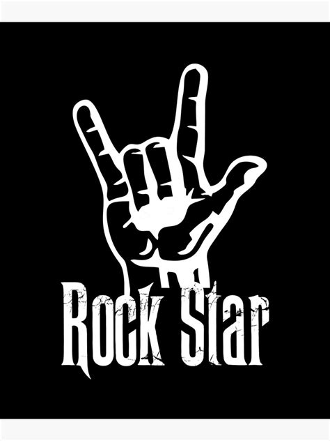 Rock Star Rock N Roll Metal Hand Sign Canvas Print By Printedkicks