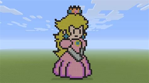 Giant Princess Peach And Mario Pixel Art Minecraft Youtube Hot Sex Picture