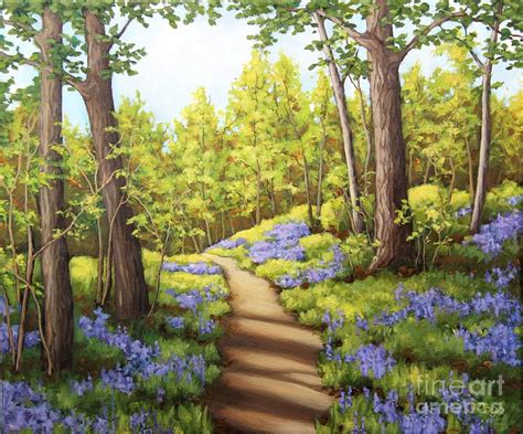 Blue Bell Forest Path Painting By Inese Poga Pixels