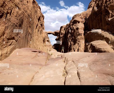 Arch In Wadi Rum Desert Jordan Stock Photo Alamy